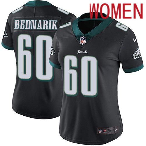 Women Philadelphia Eagles 60 Chuck Bednarik Nike Black Vapor Limited NFL Jersey